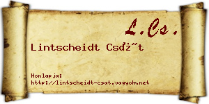 Lintscheidt Csát névjegykártya